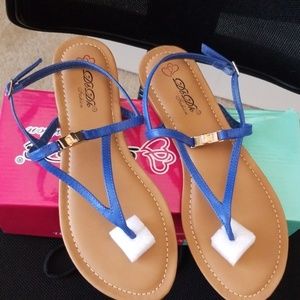 NWOT Navy thong sandal.
